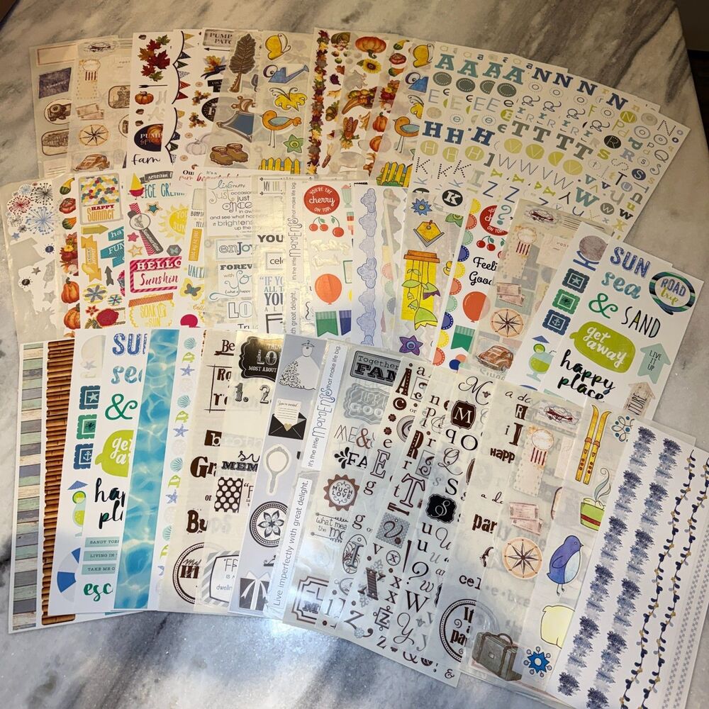 Creative Memories Lot of 50 Mixed New & Partial Sheets Scrapbooking Stickers #2 - Picture 1 of 11